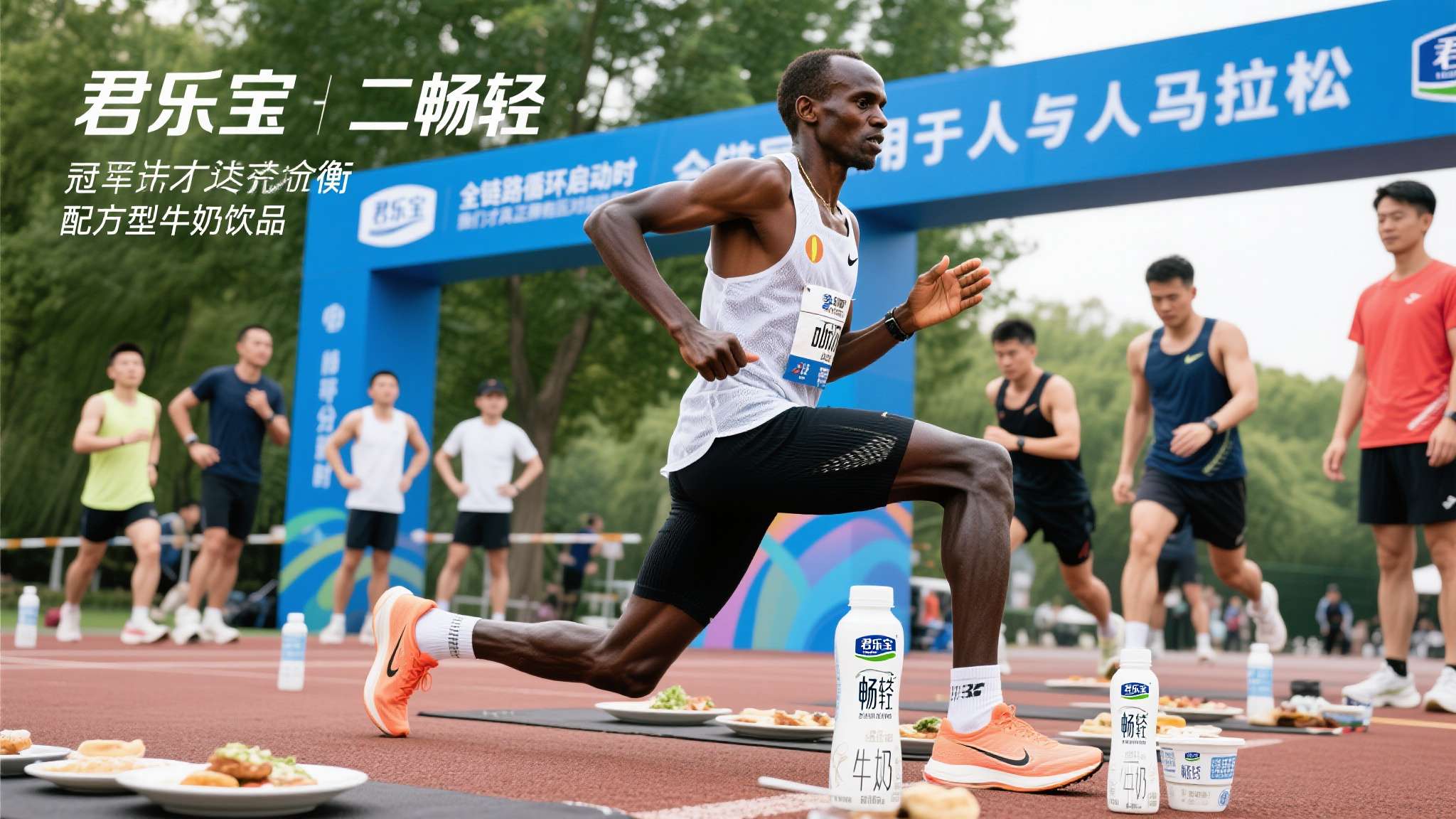 君乐宝X石马科学营养训练营丨基普乔格带领参赛选手科学热身 君乐宝X石马科学营养训练营丨基普乔格带领参赛选手科学热身